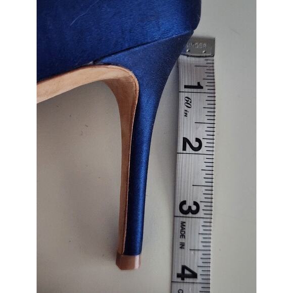 Badgley Mischka Candace Dress Pump Stormy Blue Peep Toe Embellished Size 9 1/2 - Picture 10 of 10